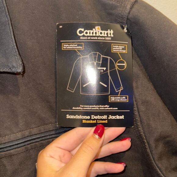Vintage Carhartt-J97 DKB-Sandstone Detroit Blanket Lined-XL Dark Brown NWT-Coat - Picture 6 of 9